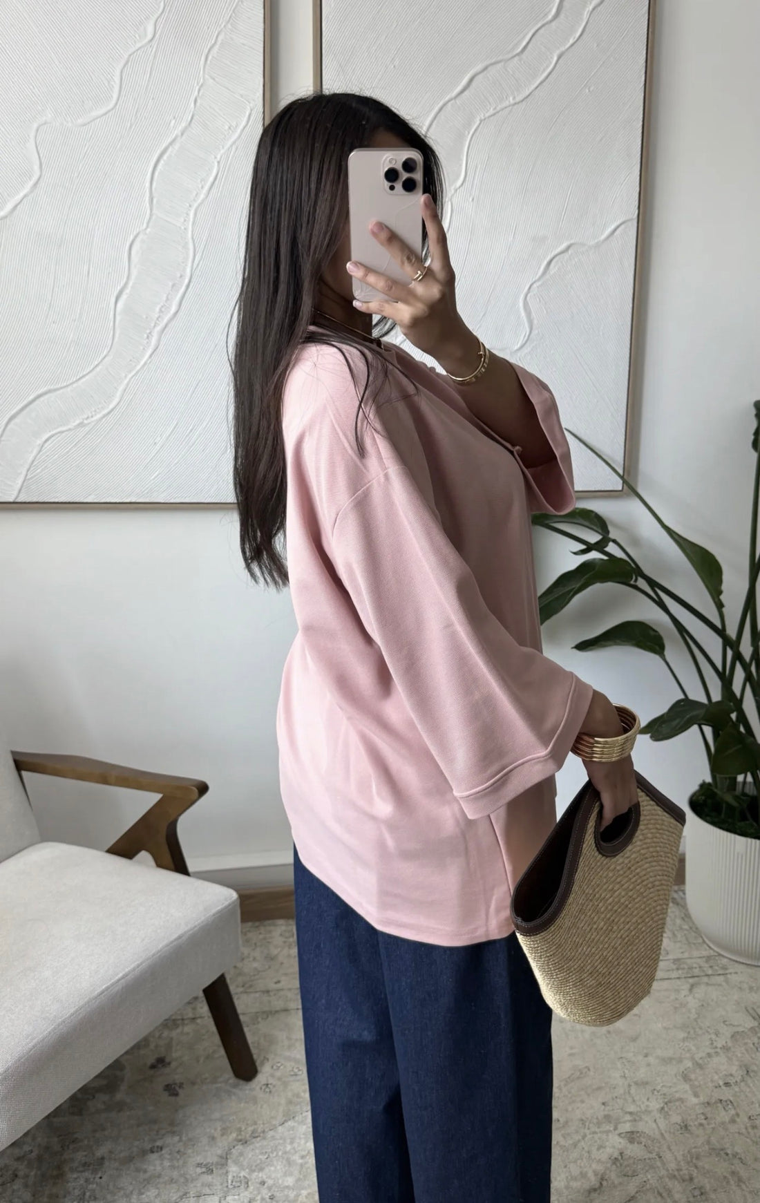 TEE shirt Oversize coton rose