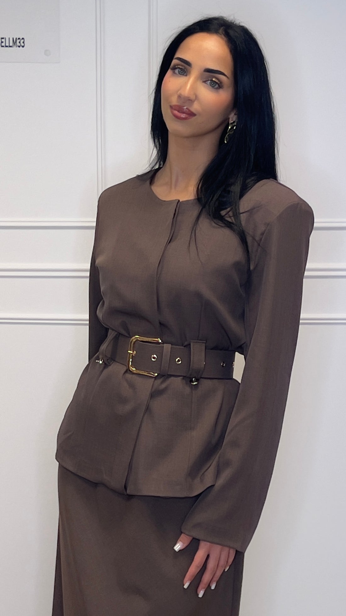 Ensemble tailleurs veste jupe Marron