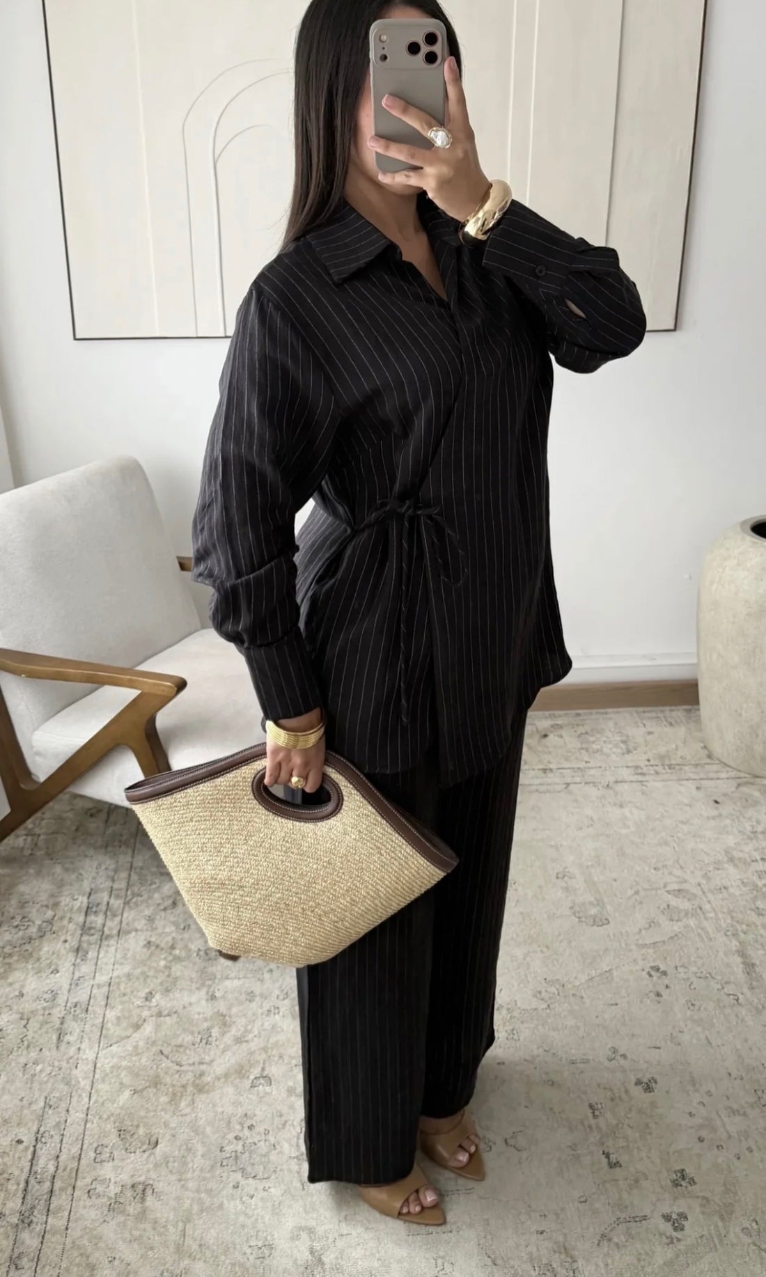 Ensemble coton/Lin noir
