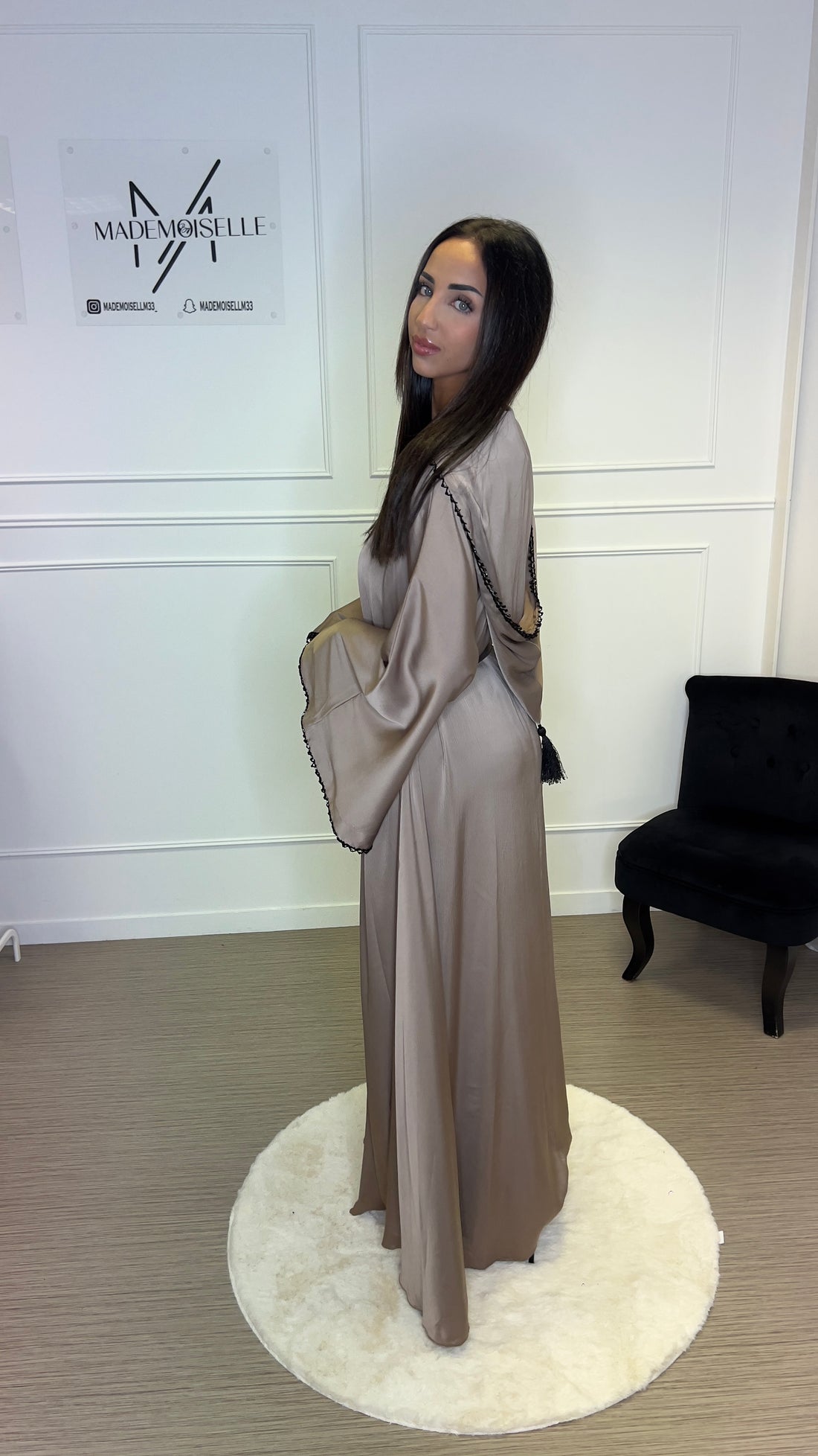 Abaya Dubaï collection prestige taupe