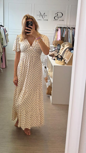 Robe à pois col V