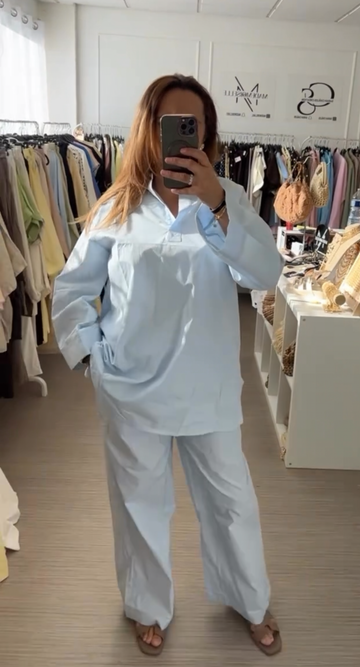 Ensemble oversize bleu ciel