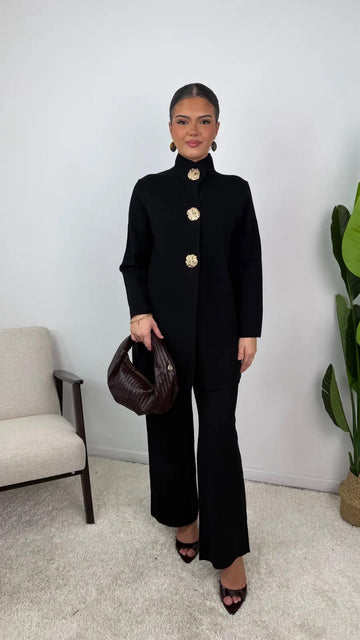 Ensemble Veste & Pantalon Noir à Bout