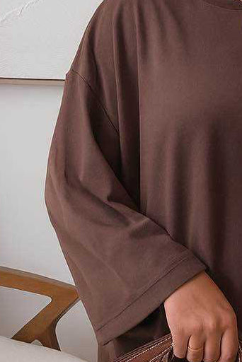 TEE shirt Oversize coton marron