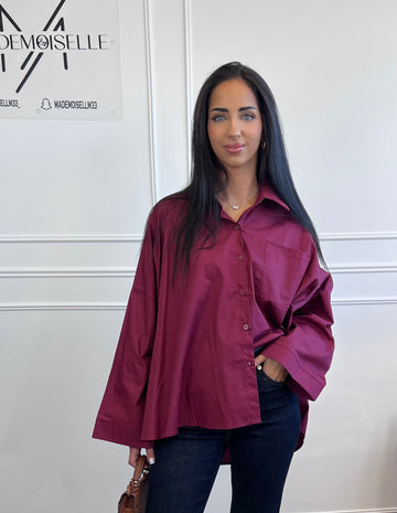 Chemise oversize Bordeaux