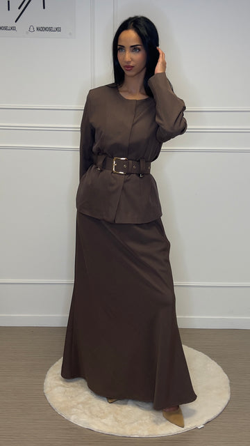 Ensemble tailleurs veste jupe Marron